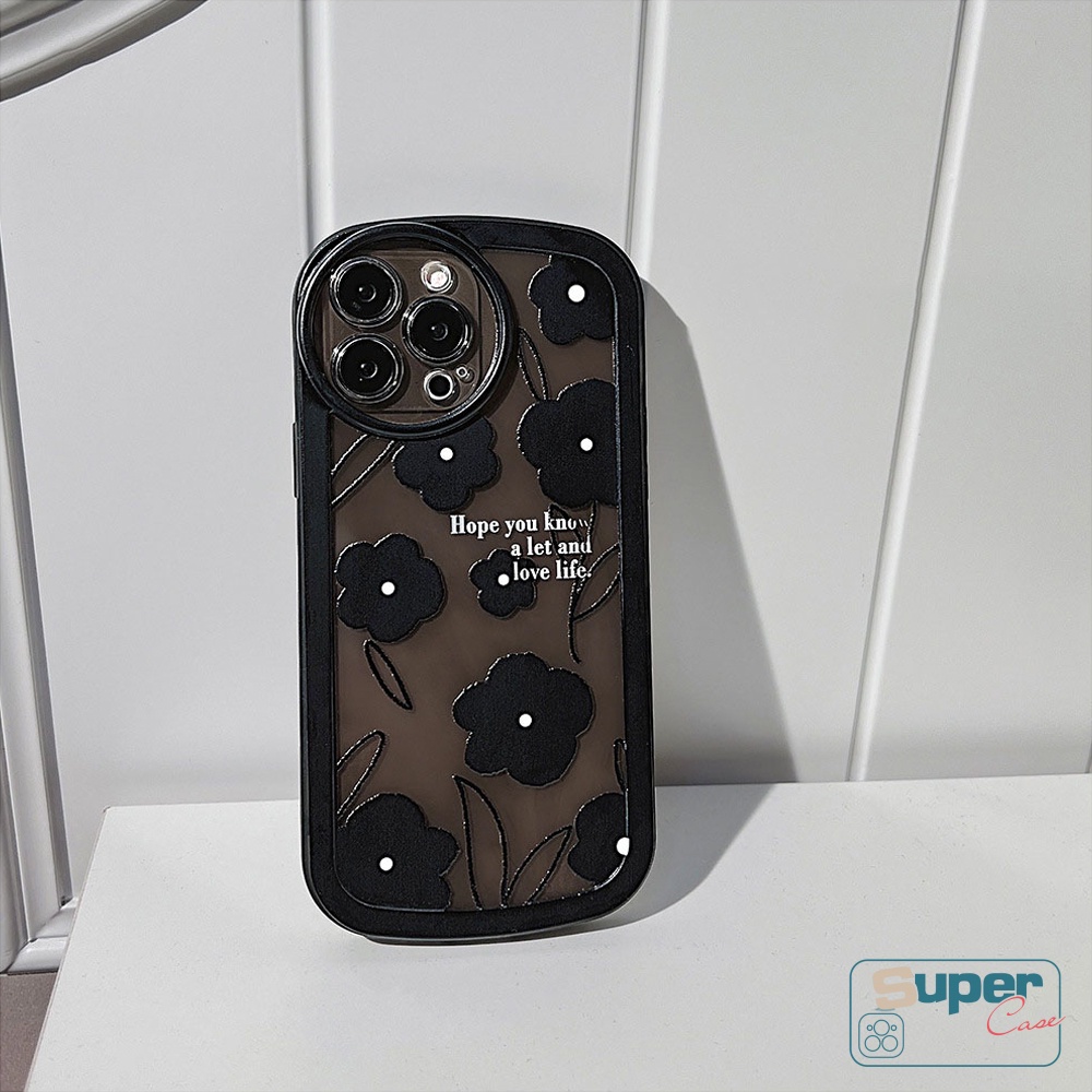 Case Oppo A17 A15 A57 2022 A17K A55 A3s A16 A96 A95 A16K A16E A31 A1K A76 A54 A74 A5s A12 A16s A5 A9 2020 A53 A35 A7 A12E A33 A36 Reno 5Z 6Z 855 Bunga Seni Retro Glossy Sarung