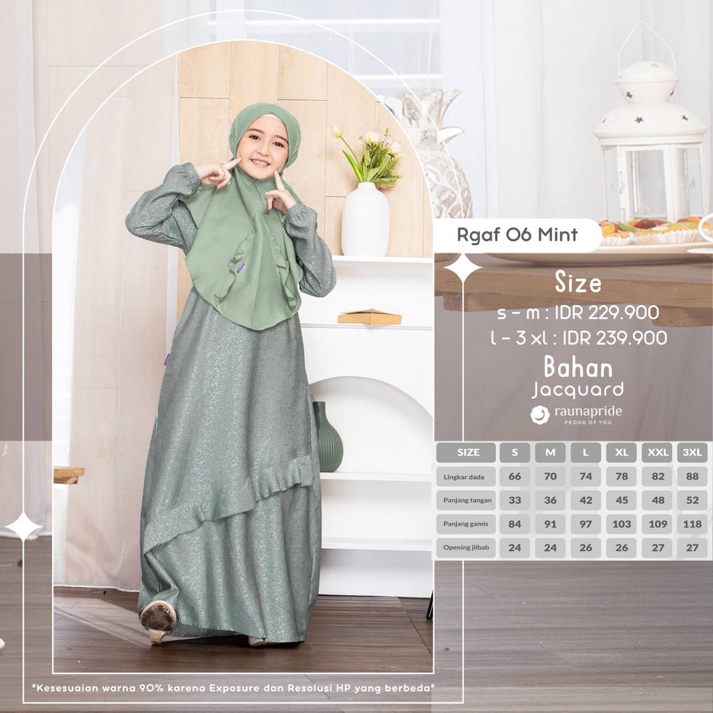 Rauna Sarimbit Keluarga Lebaran / SR - 06 Mint / Fashion Muslim