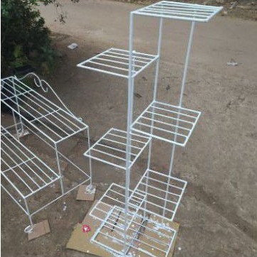 rak pot besi - standing pot besi 7susun