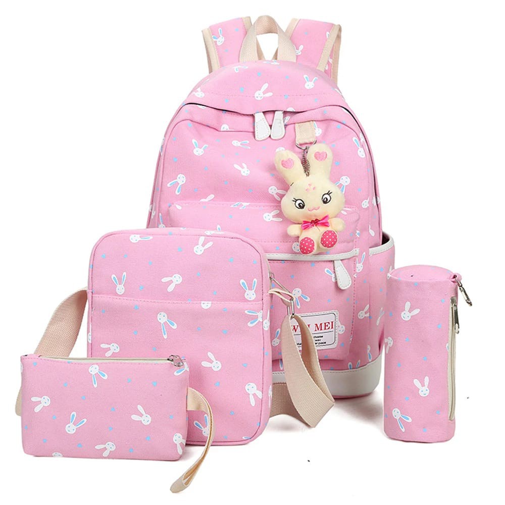 KSO_BAG - Tas Ransel Anak Wanita Terbaru 2021 Kekinian Backpack Rabbit 4in1 Korean Style Murah