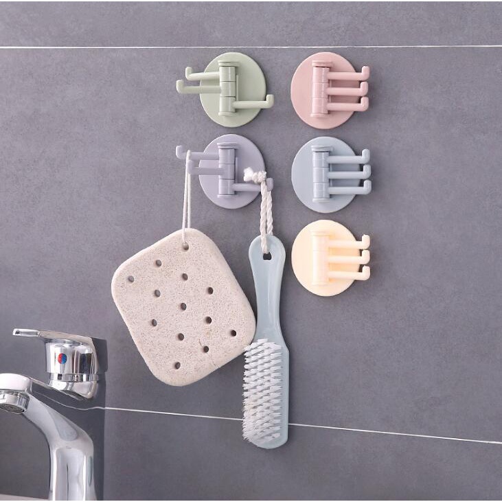 [ Home Creative Nail-Free  Strong Bearing  Racks ][ Rotatable Seamless Adhesive Wall Hanging Storage Hooks ]