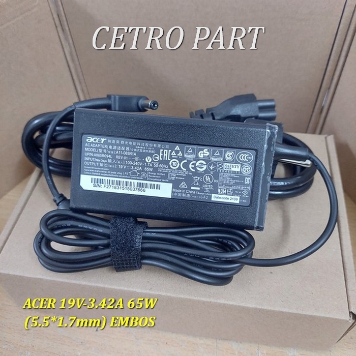 Adaptor Charger Laptop Acer Aspire 3 A315-41 Series (19v-3.42a) 65W -NEW