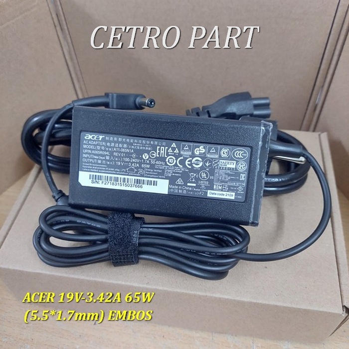 Adaptor Charger Laptop Acer Aspire E14 E5 E5-475 E5-475G 65Watt Embos -NEW