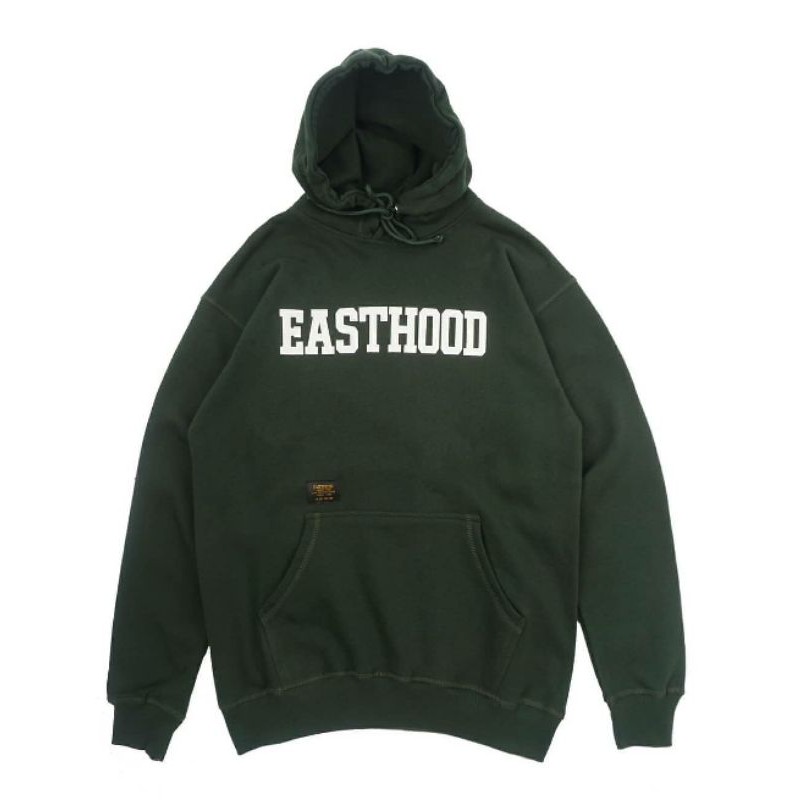 hoodie sweater keren kekinian easthood varian warna green&greey full katun flecee