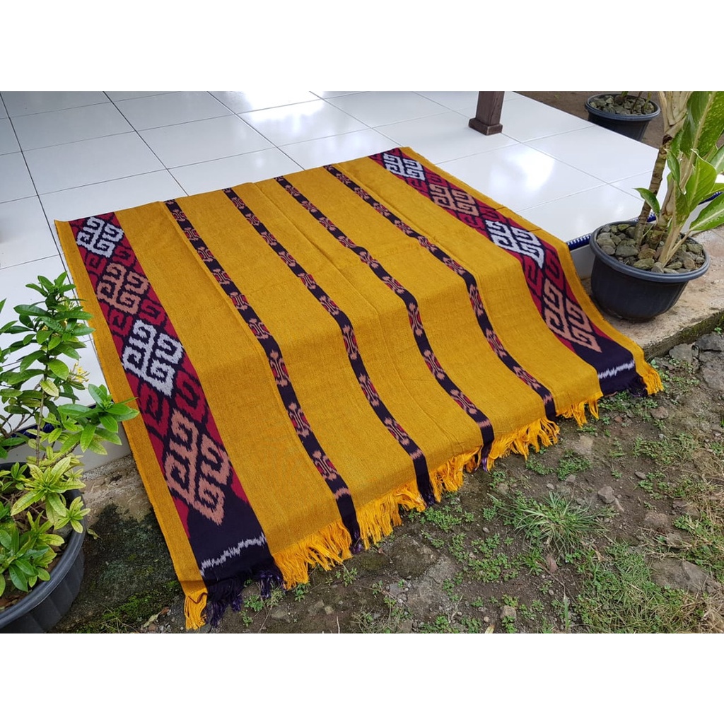 Tenun Blanket Toraja Tenun Ikat Troso Blanket Tenun Motif Nusantara Warna Kuning