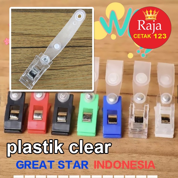 

JEPITAN ID CARD/JEPIT KARTU HOLDER NAMETAG/CAPIT BUAYA WARNA PLASTIK CLEAR