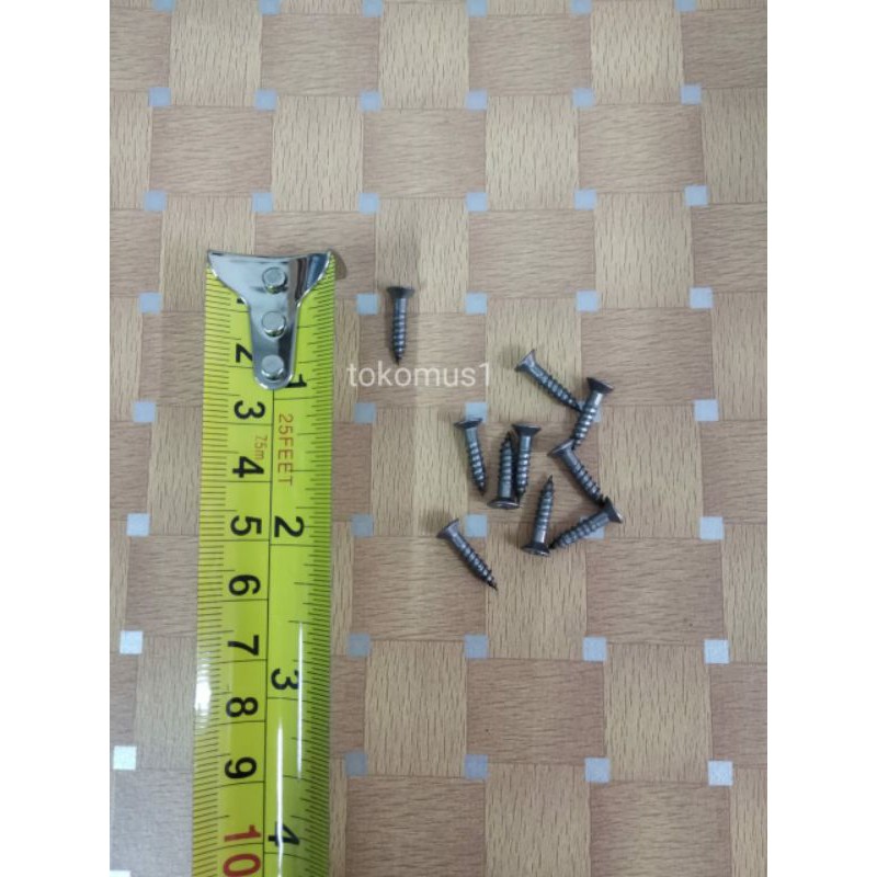 SEKRUP SKRUP KAYU 1.5 CM PENDEK KEPALA PLUS + 5/8&quot; INCI X 5