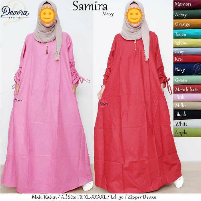 LD 130 》 Gamis Katun Super Jumbo Trendy Mewah Terbaru Big Size Wanita Muslim Syari Solo
