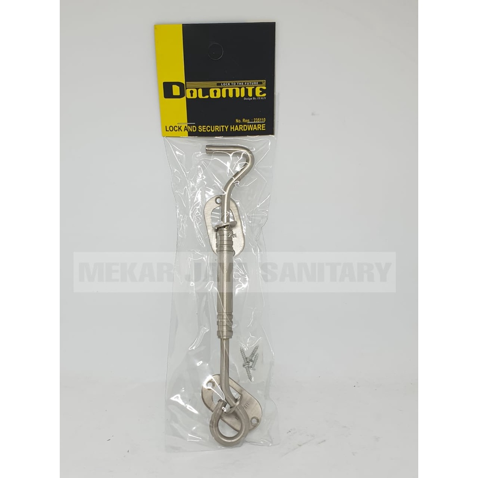 Hak Angin / Hook Angin / Cantolan Kunci Jendela Dolomite Stainless 8"