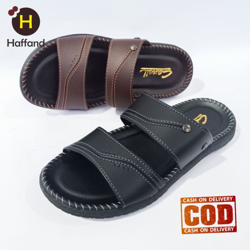 Sandal keren slop Sendal slide pria Sandal pria casual kulit | Sandal lebaran pria (CVL)