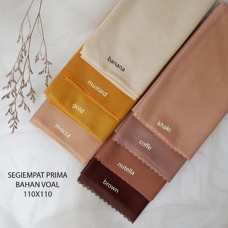 SEGIEMPAT VOAL PRIMA UNA LASER CUT AZARA / HIJAB JILBAB SQUARE VOAL BASIC LC