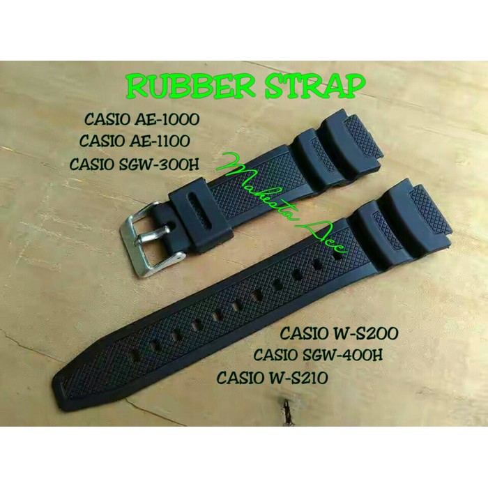 Tali Jam Tangan CASIO W-S210 WS210 W S210 Rubber Strap/Tali CASIO