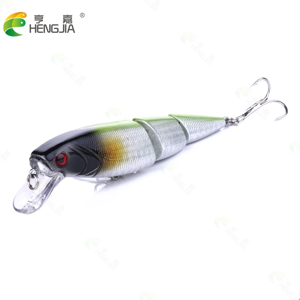 HENGJIA 13PCS/Lot Multi Section Sea Bass Hard Fishing Lure 3D Fish Eyes 3 Segment Crankbaits Minnow Fake Artificial Bait Suit For Fishing Carp Tackle