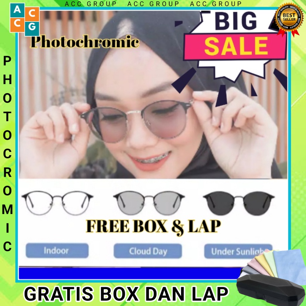 FRAME  PHOTOCROMIC FREE BOX DAN LAP TITANIUM 1920 PRIA DAN WANIA