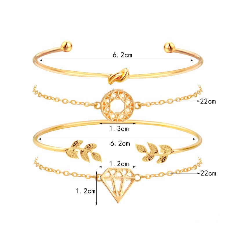 MORYMOSHI G22  Gelang Wanita 4 Pcs Set Gold Fashion Korea Murah