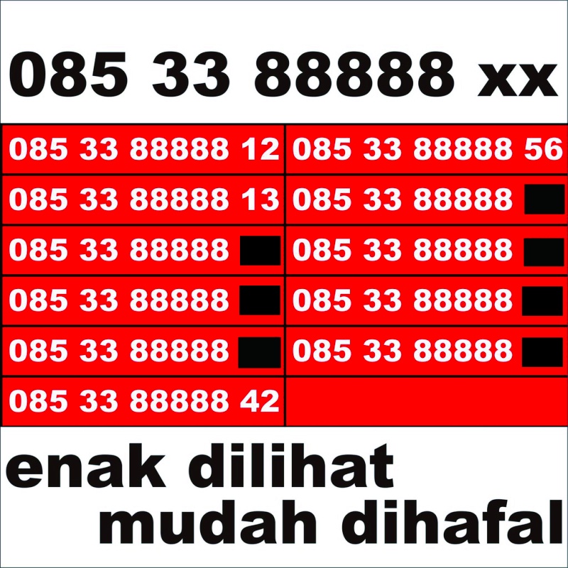 Kartu perdana nomer nomor cantik telkomsel as istimewa hoki panca 085 33 88888 xx #vontchellshop