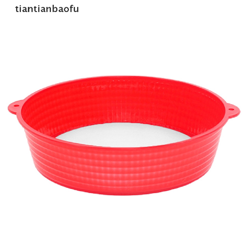 [tiantianbaofu] Kitchen Gadgets New Handheld 19cm Round Shape Plastic Flour Sifter Strainer Boutique