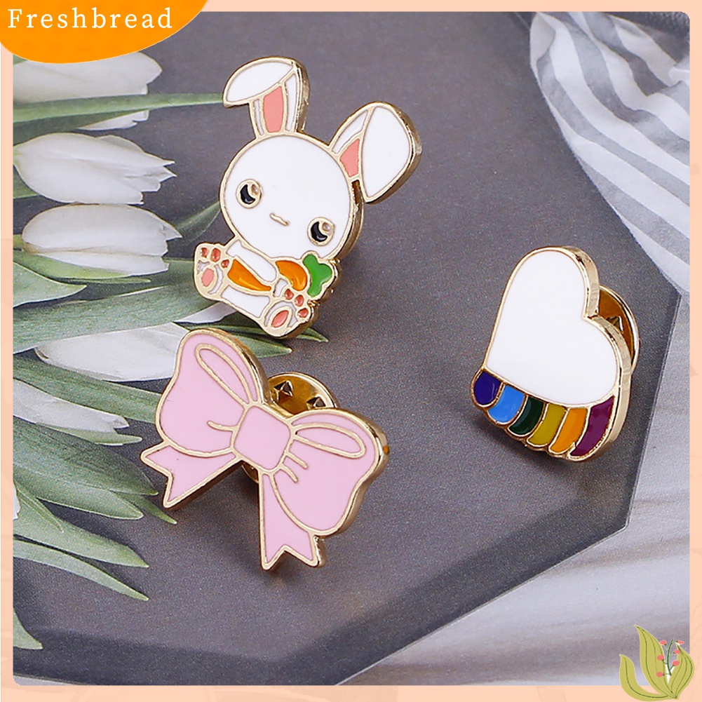 ? Fresh ? Bros Pin Enamel Motif Kartun Hewan Kelinci Lucu untuk Dekorasi Perhiasan