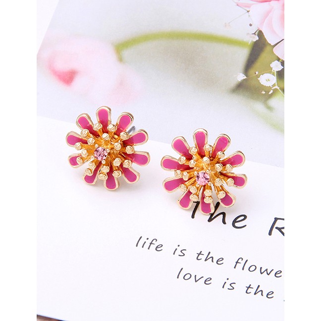 LRC Anting Tusuk Fashion S925 Silver Needle Drip Flower Earrings F6762X