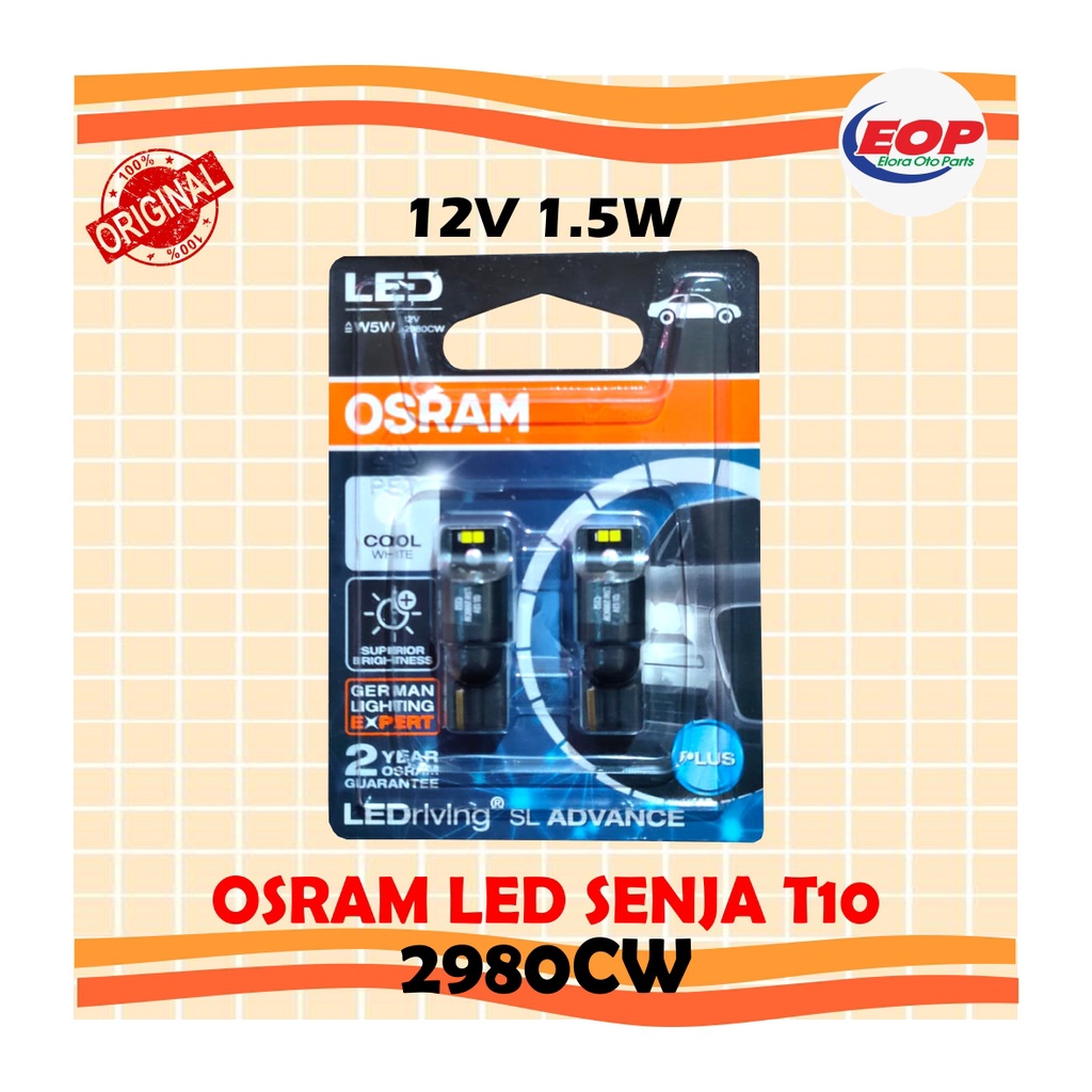 Bohlam OSRAM LED  T10  W5W 2980CW ORIGINAL