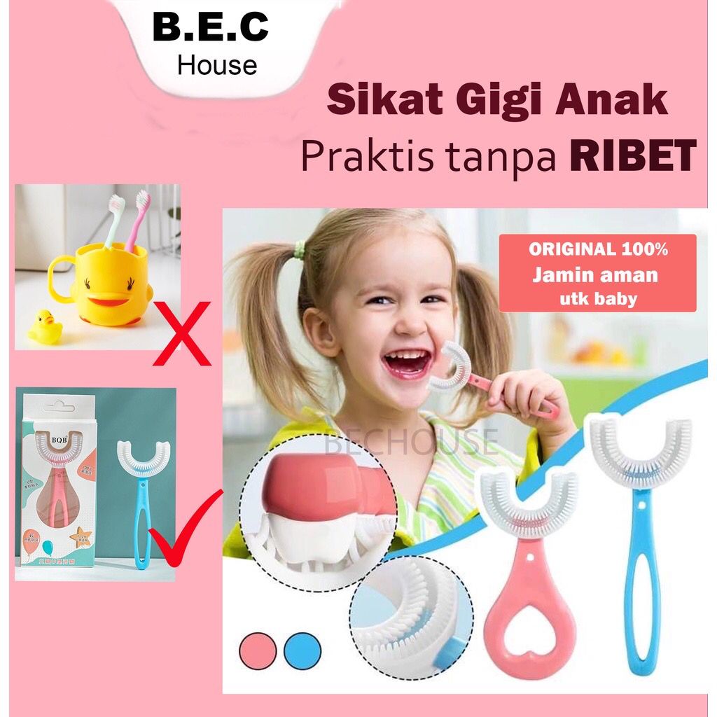 Sikat Gigi Anak Bentuk U Bahan Silikon / Tooth Brush /  Training Toothbrush / Baby Silicon type U Sikat Gigi Anak Sikat