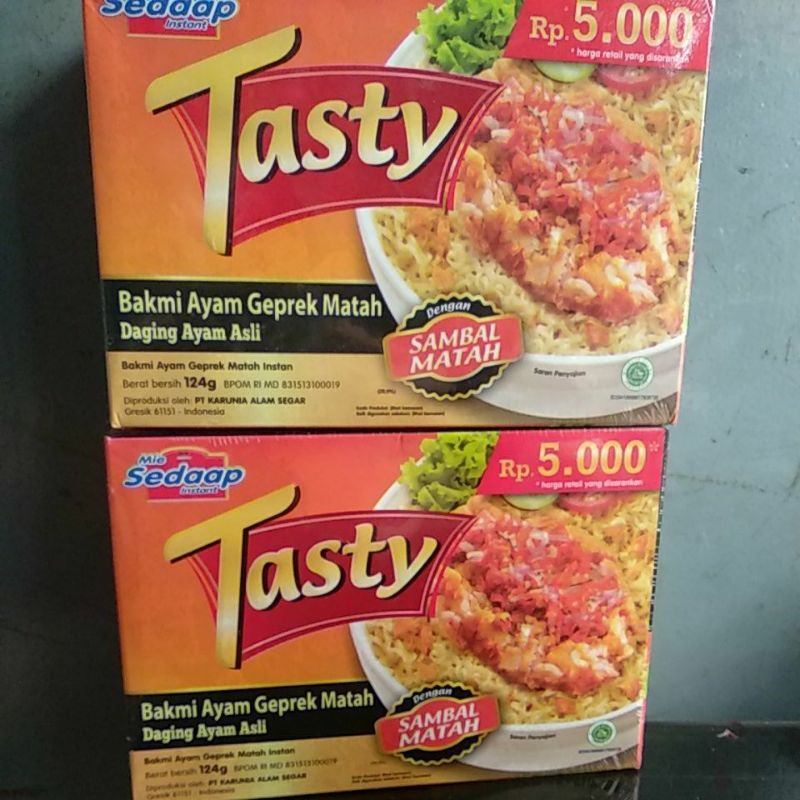 

mie sedaap Tasty bakmi ayam geprek sambel matah