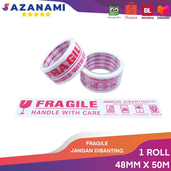 LAKBAN FRAGILE PUTIH TEBAL 2&quot; 50MTR 72 YRD