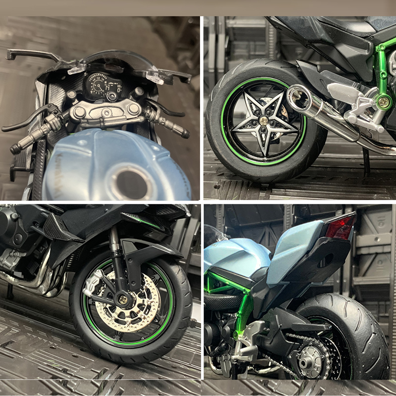 Miniatur Diecast Motor Kawasaki Ninja H2R H2R Skala 1 / 12 Bahan Alloy Warna Hitam Untuk Koleksi