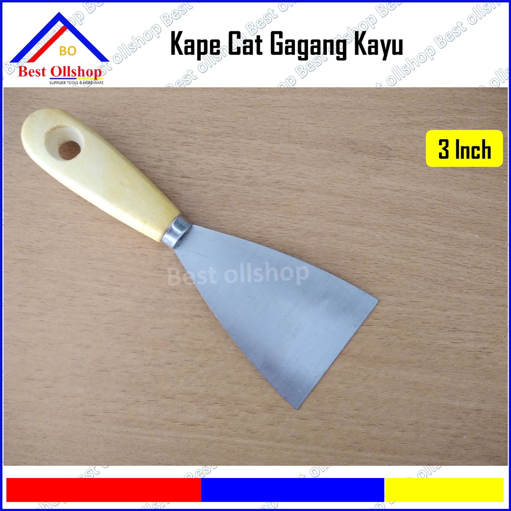 Kapi Cat Gagang Kayu / Kape Cat Spatula Gagang Kayu 1.5 - 2 - 2.5 - 3 Inch