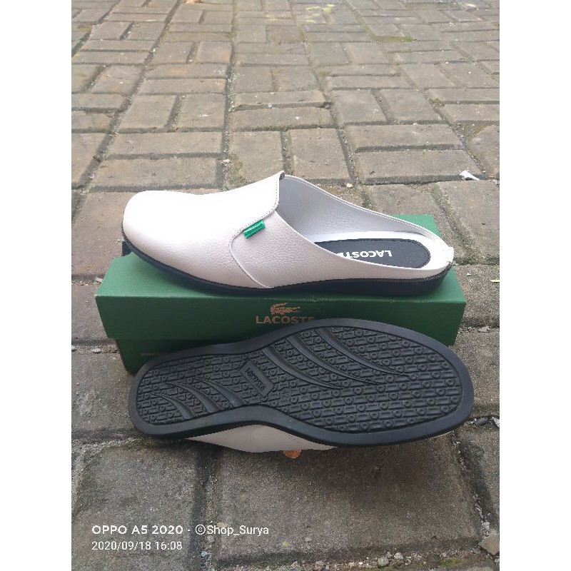 BIG SALE !!! SEPATU Kulit Kalep Best Seller LACOSTE LS. 02 ORIGINAL | Sepatu Slop Tutong Pria