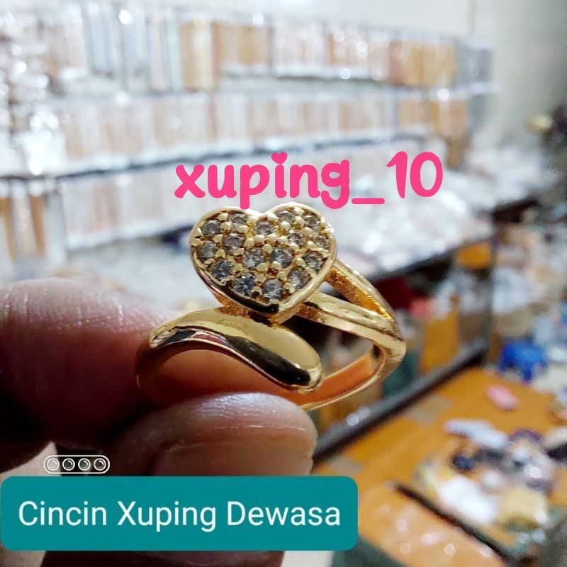 Cincin wanita dewasa lapis emas 24k perhiasan xuping