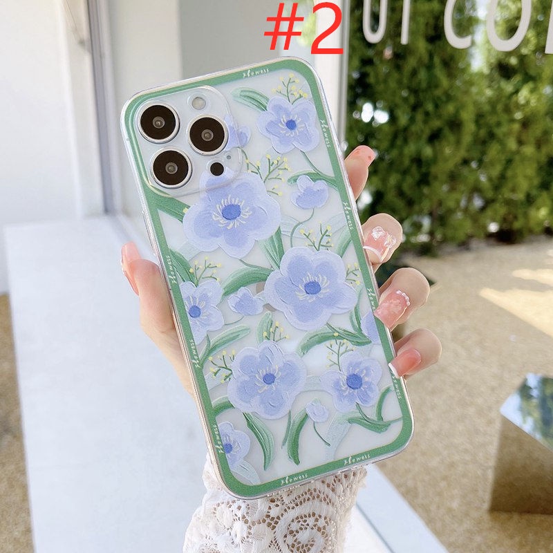 Pink &amp; Blue Beautiful Flowers Soft Case HP VIVO V15 V20 S1 Pro SE V21 V21E V5 V5S V9 Y91C Y93 Y11 Y12i Y12 Y15 Y17 Y19 V11i Y50 Y30 Y30i Y20 Y20i Y20S Y12S Y21 Y32 Y21S Y33S Y33T Y21A Y51 Y15S Y15A Y91 Y95 Fashion Clear Casing