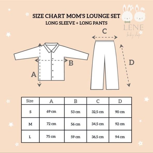 Mom's Lounge Wear Set Long by Little Palmerhaus (Setelan Ibu Panjang)