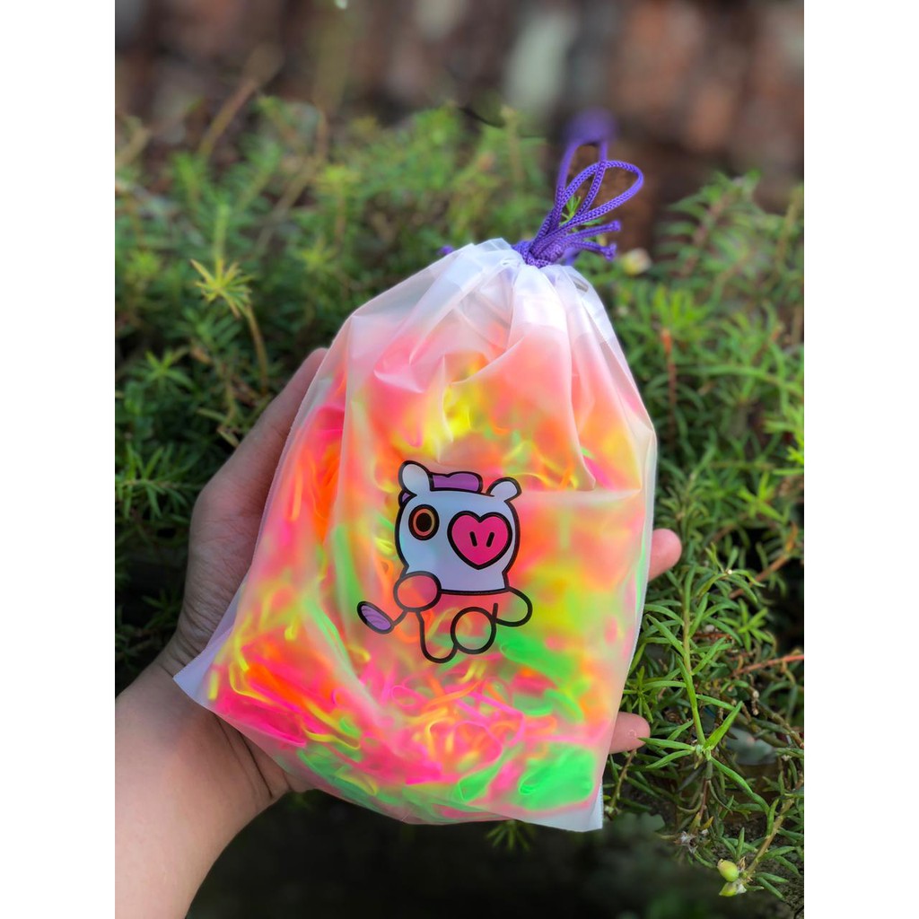  2000pcs/100gr Ikat atau Kuncir Rambut Karet Jepang Free Pouch Warna MIX/HITAM-1
