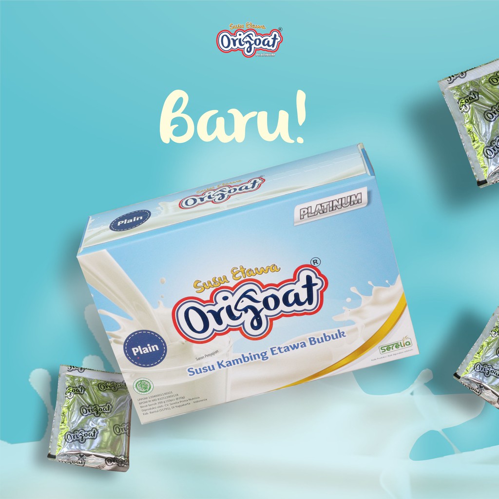 ORIGOAT PLATINUM - Susu Kambing Ettawa Gula Kelapa utk Asam Lambung Maag Pencernaan 250 gr (ISI 10)