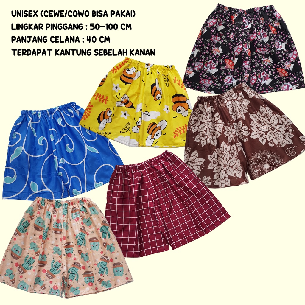 Celana Pendek Hot pants Wanita Lucu Bunga atas Lutut