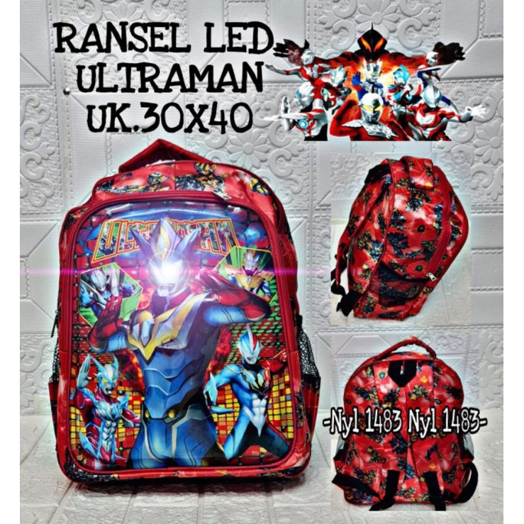 Tas Ransel Anak Laki-laki LED ULTRAMAN// Tas Anak Sekolah SD// Tas sekolah murah real pict