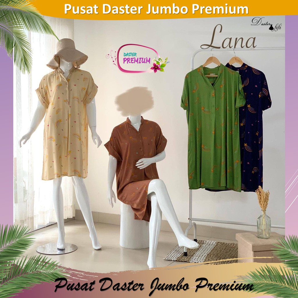 Daster Jumbo Arab Fifi Lana Katun Premium Pendek Baju Rumah Wanita Lengan Pendek Sexy Motif Fashion