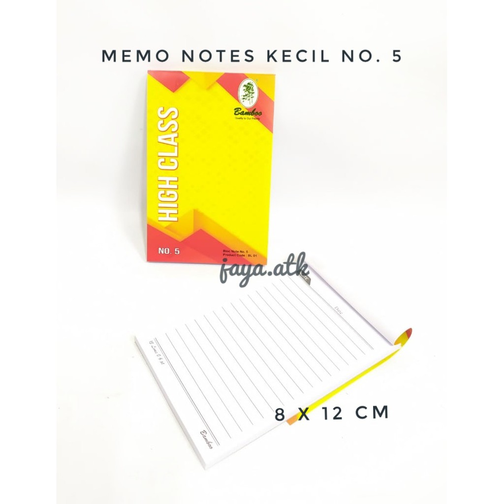 BLOK NOTE BLOCK NOTE MEMO BUKU TULIS CATATAN NOTES MINI KECIL NO 5 MEMO BERGARIS NOTEPAD