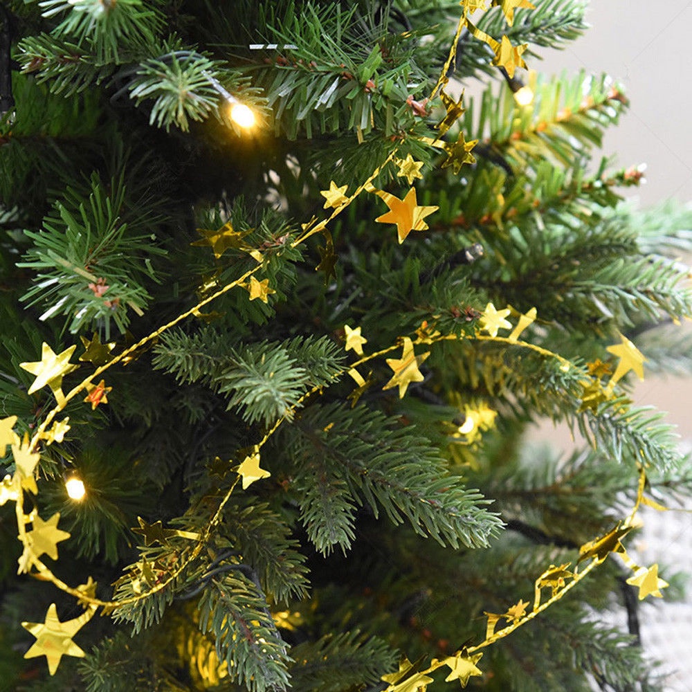 [Christmas Products]1PCS 7.5M Christmas Tree Hanging Star Pine Tinsel Stars Rattan Garland