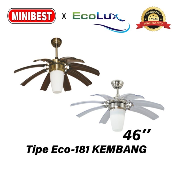 MB Kipas Angin Lampu Gantung minimanis Ecolux tpe Eco-181 KEMBANG