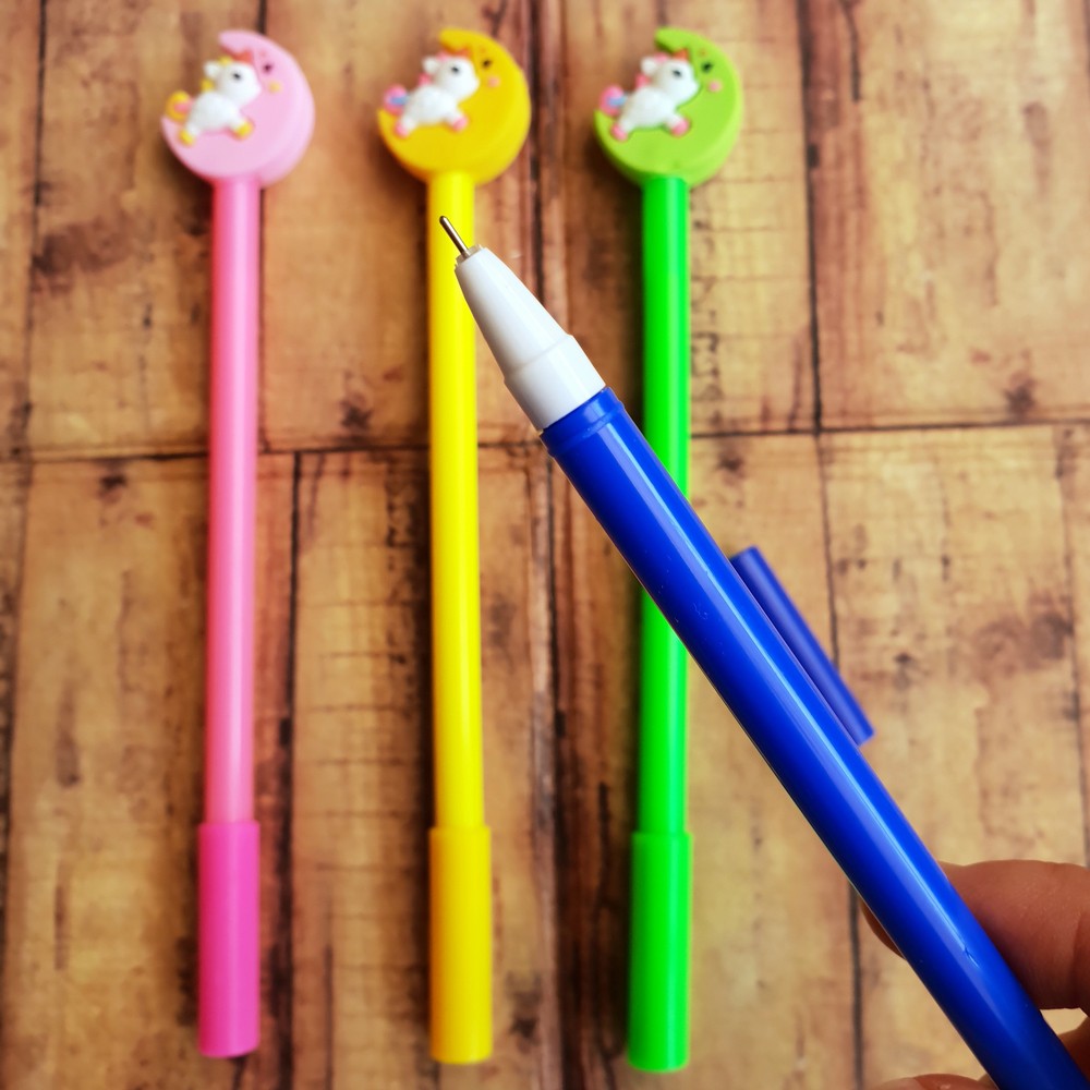 4 Pcs Pen - Pulpen - Ballpoint Gel Lucu - Pen Motif Unicorn Moon 192