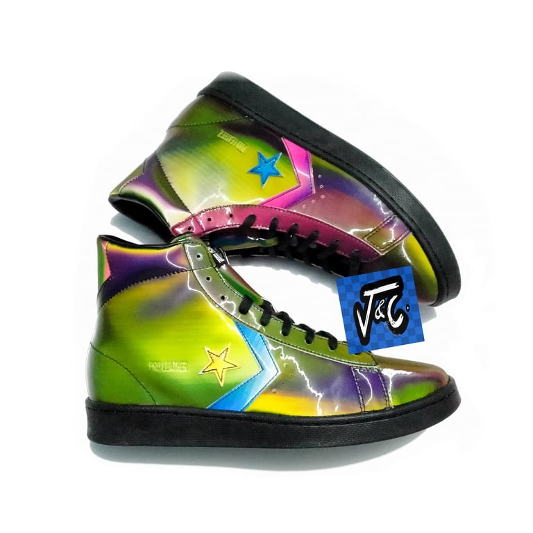 Sepatu Converse Pro Leather Iridescent Celebrity Rivalry Pack Hi Multi