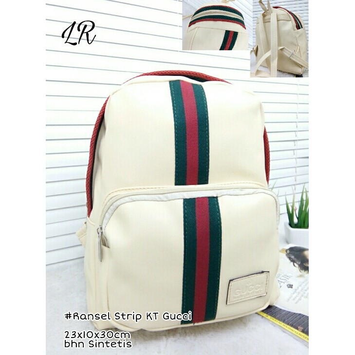 tas wanita terbaru termurah Ransel strip KT gucci