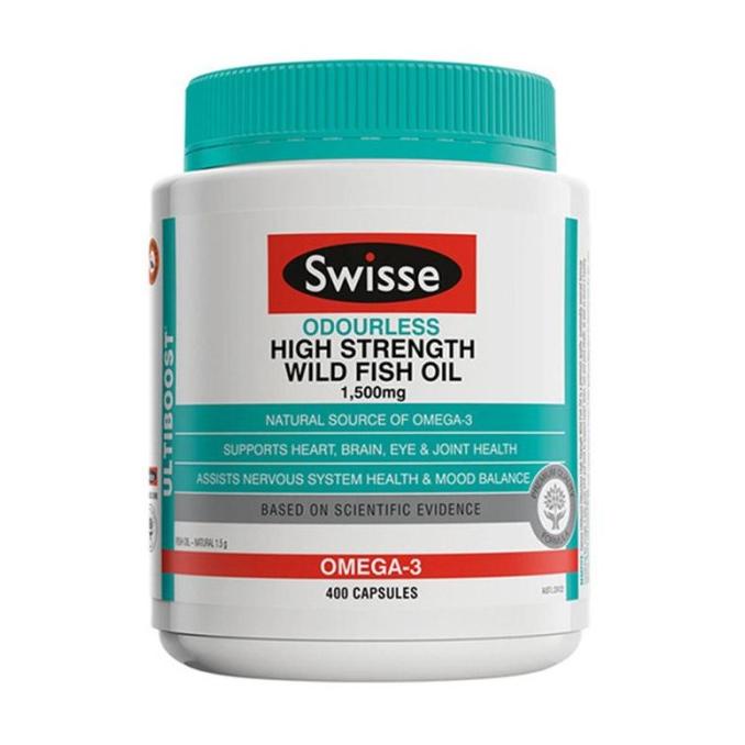 SWISSE ULTIBOOST ODOURLESS HIGH STRENGTH WILD FISH OIL ---Terbaru---