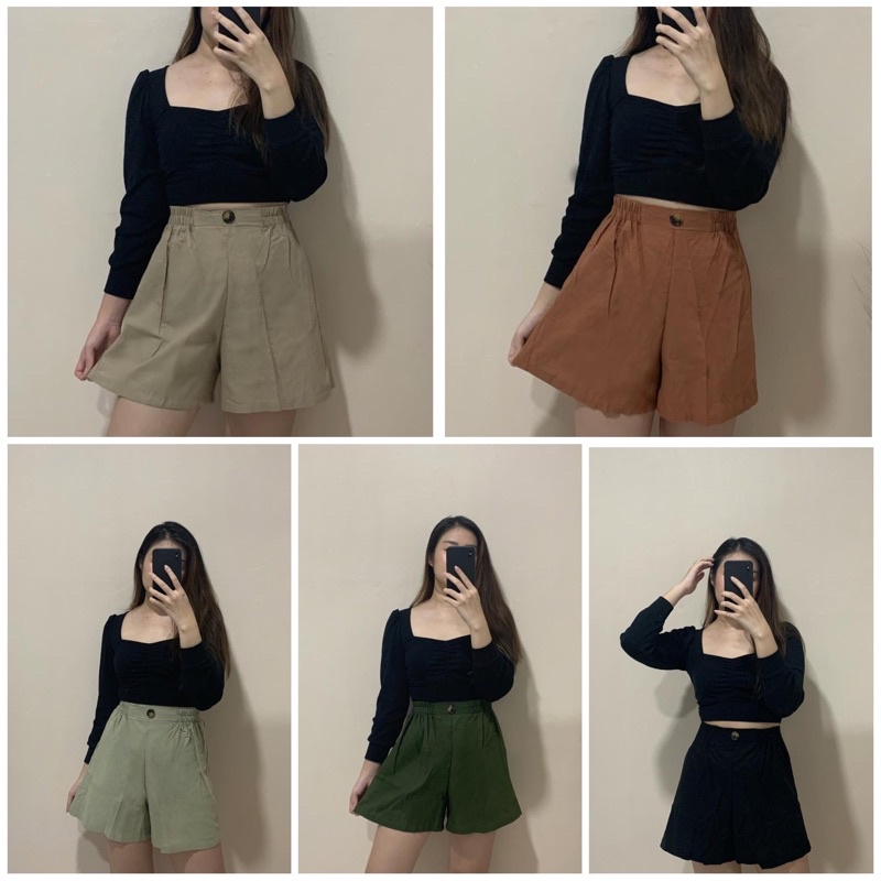 JOSHIN Celana Pendek Wanita Dewasa Kancing - Loose Short Pants