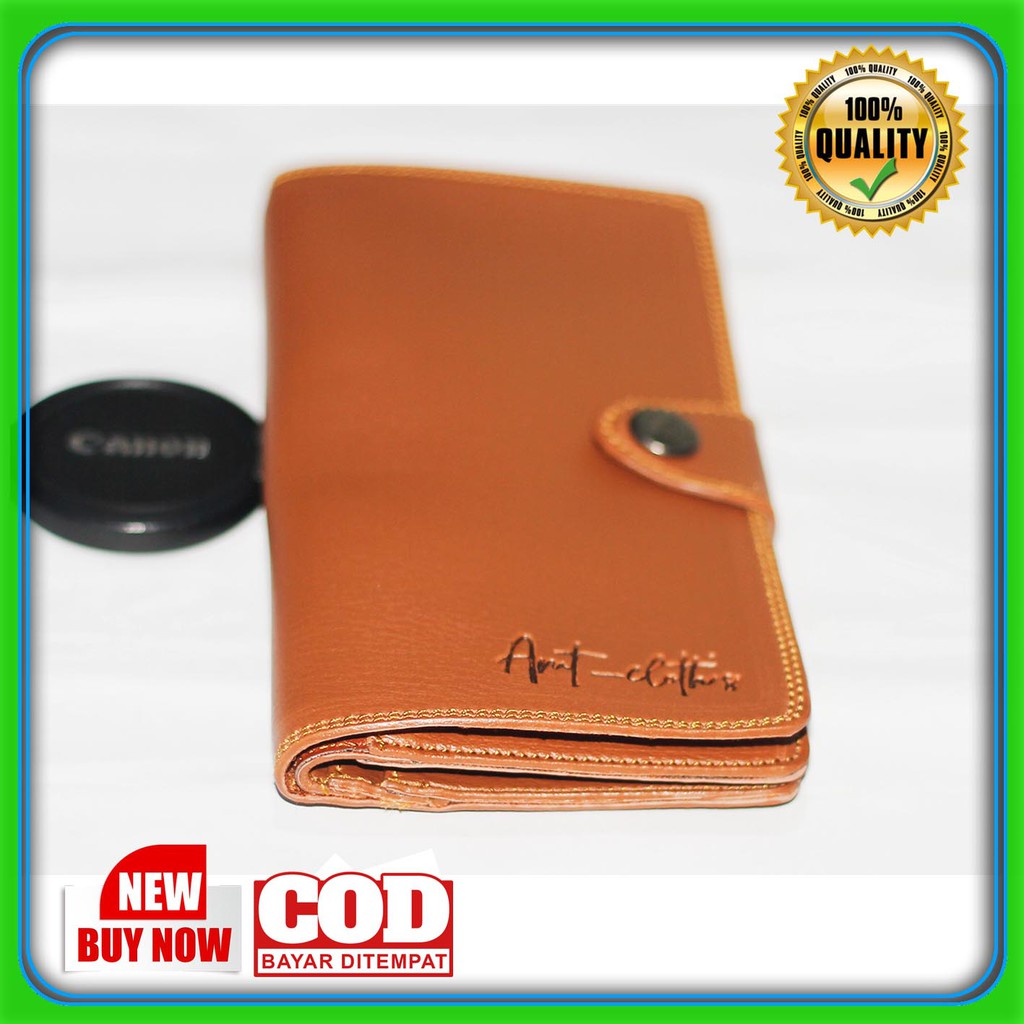 Dompet Cowok Panjang Elegan Sintetik PVC Kancing kasual