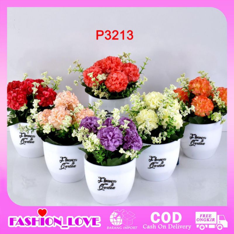 COD/ HMPU TANAMAN BUNGA HIAS POT TANAMAN HIAS DEKORASI RUMAH DAN BUNGA PLASTIK P3213.