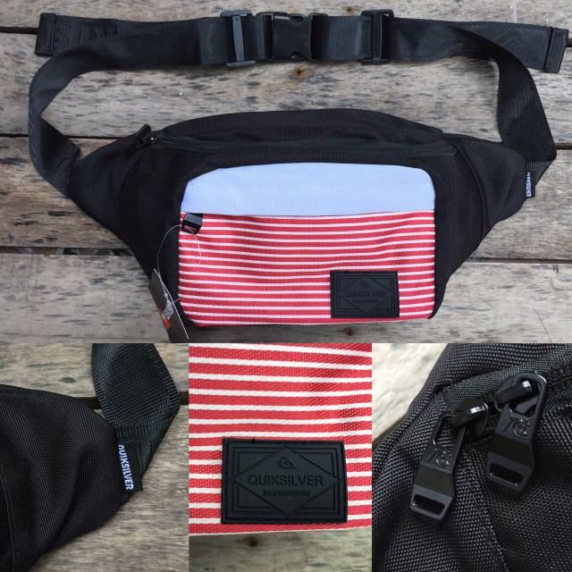 waist bag tas pinggang kompek pria quiksilver original blue