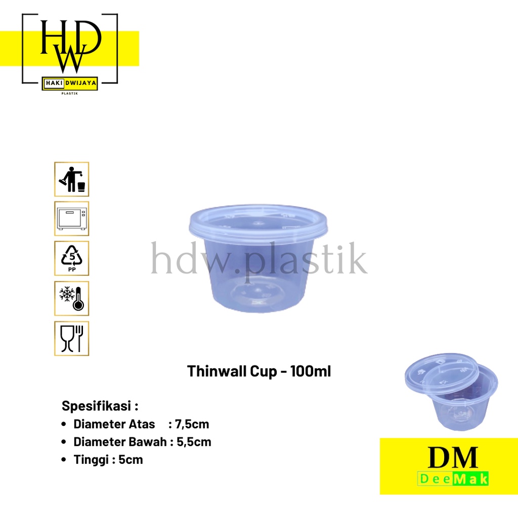 DM Thinwall Food Container / Cup Puding 100ml